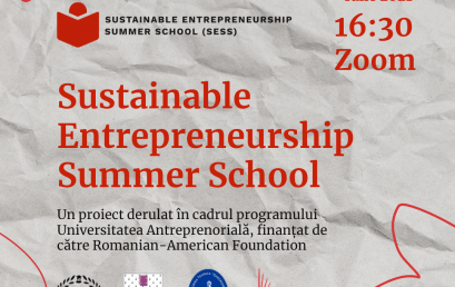 Invitație participare Sustainable Entrepreneurship Summer School SESS 2021