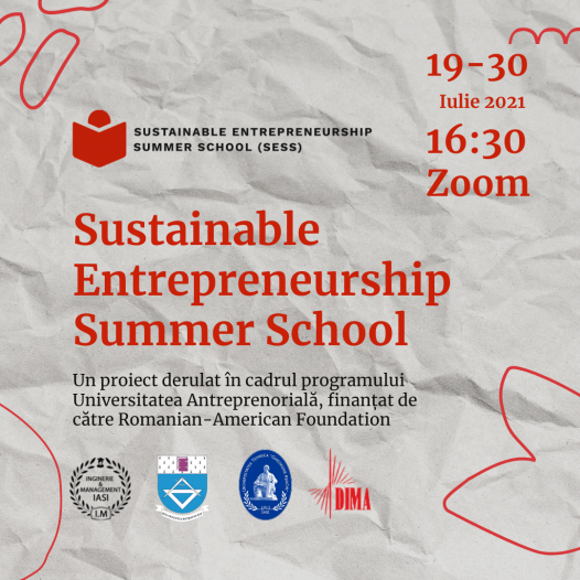 Invitație participare Sustainable Entrepreneurship Summer School SESS 2021